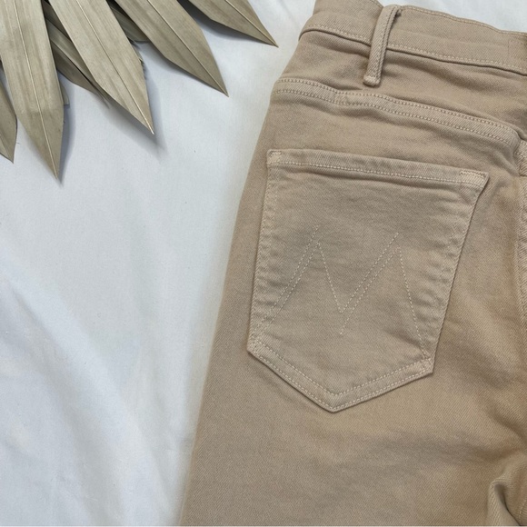 Mother The Hustler Ankle Fray Out Of Nowhere Beige Cream Tan Raw Hem Jeans Pants - Picture 10 of 12